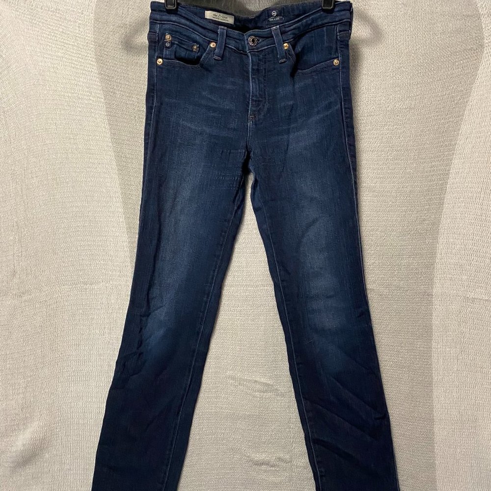 AG Adriano Goldschmied The Prima Mid Rise Cigarette Leg Dark Wash Jeans Size 26.